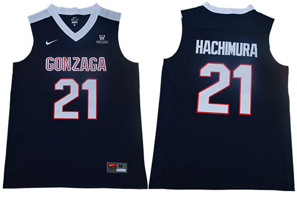 Men Gonzaga Bulldogs 21 Hachimura Blue Nike NCAA Jerseys